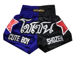 Shorts Boxe Thai Bleu Personnalisé : KNSCUST-1123